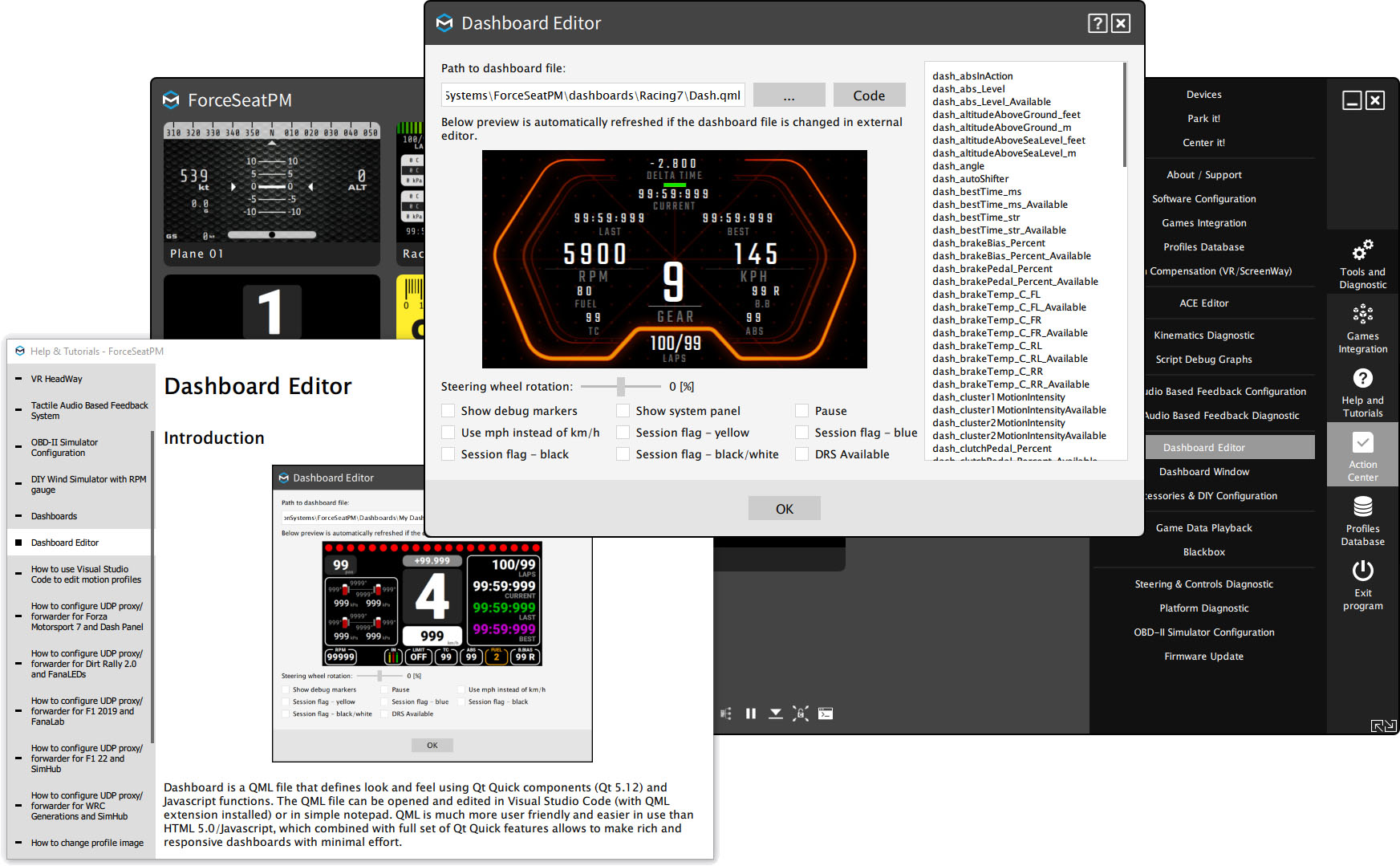 ForceSeatPM Dashboard Editor