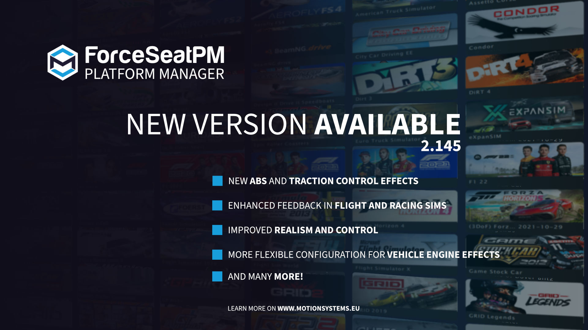 ForceSeatPM - Version 2.145 Released