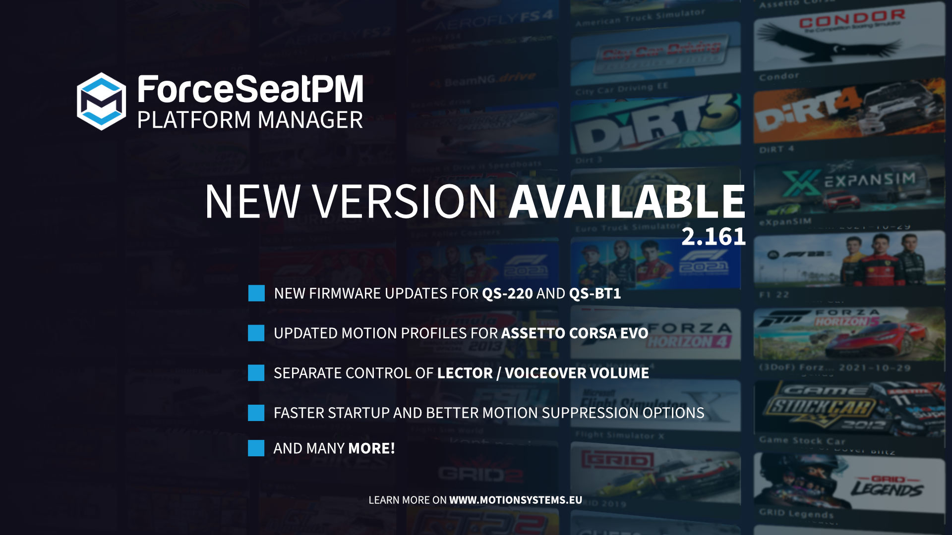 ForceSeatPM - Version 2.161 Released