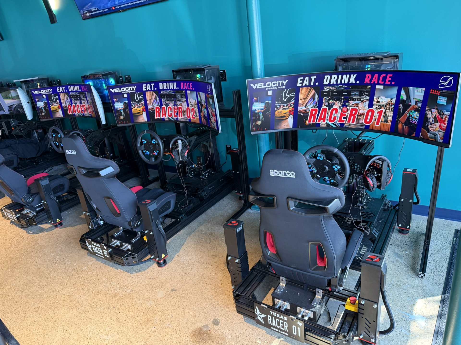 Racer 14 and Racer 13 stations at Velocity Dallas