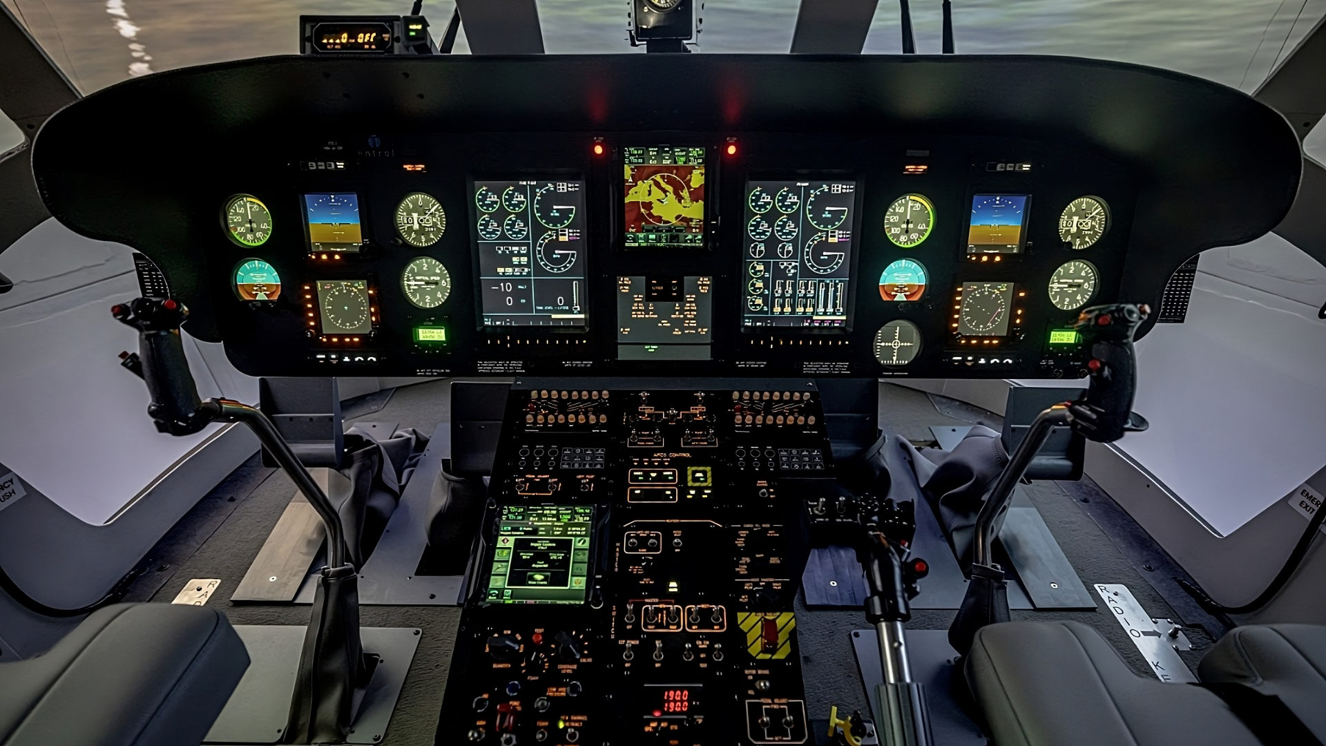 H64 simulator cockpit based on the real Sikorsky S-64