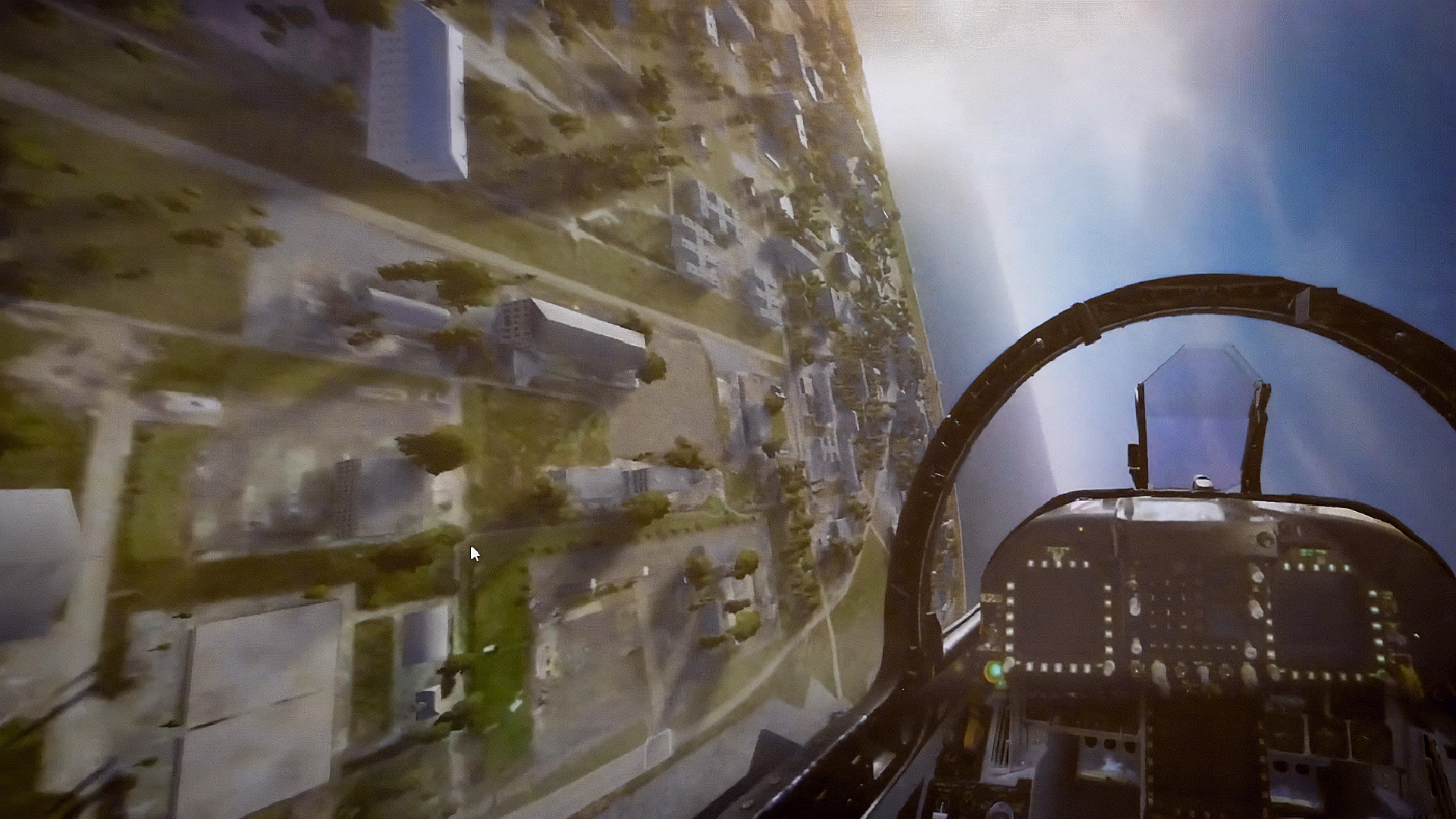 F/A-18C flight simulator with VR HeadWay motion compensation