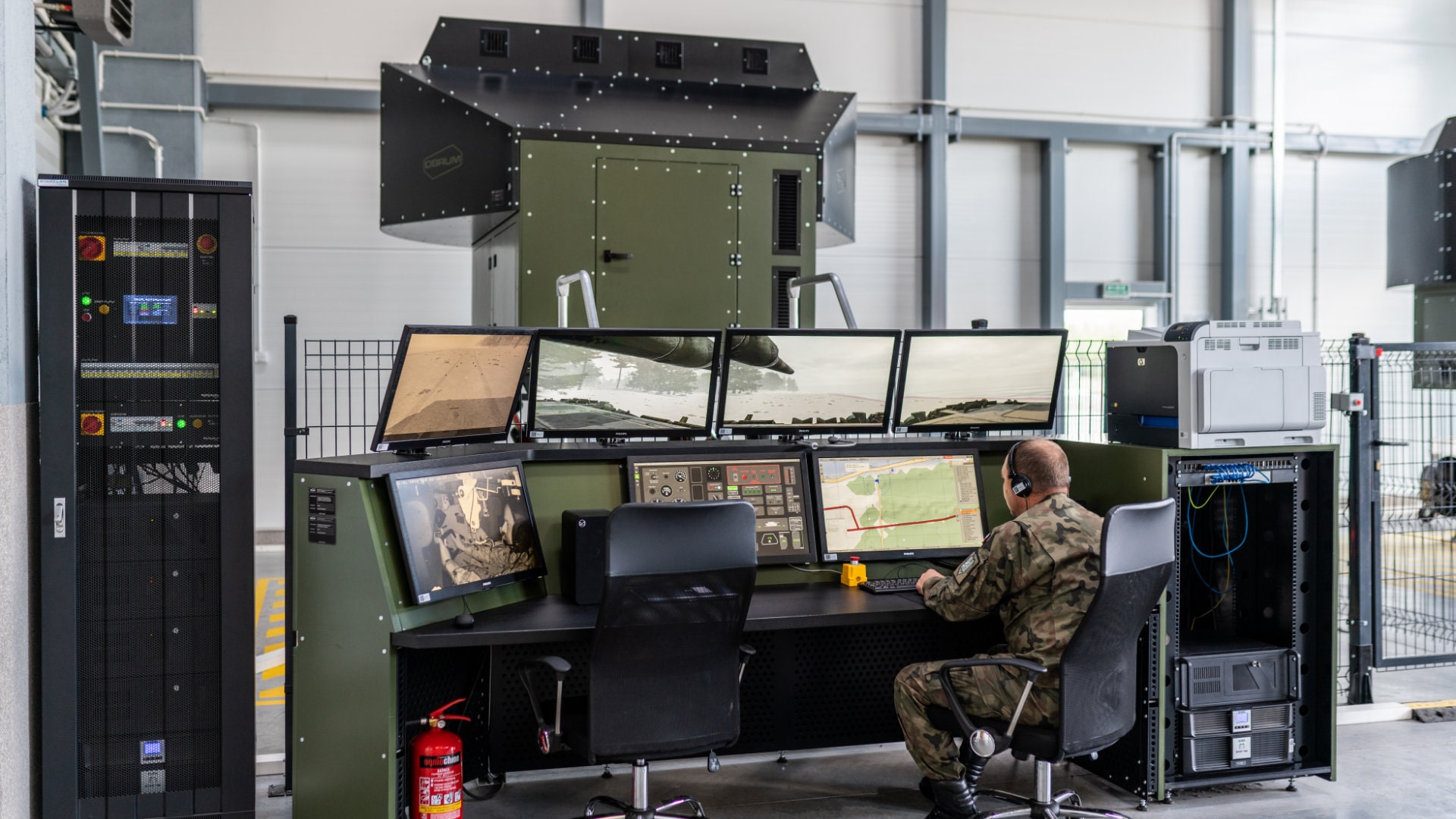 Full motion simulator at the Leopard Training Centre in Swietoszow