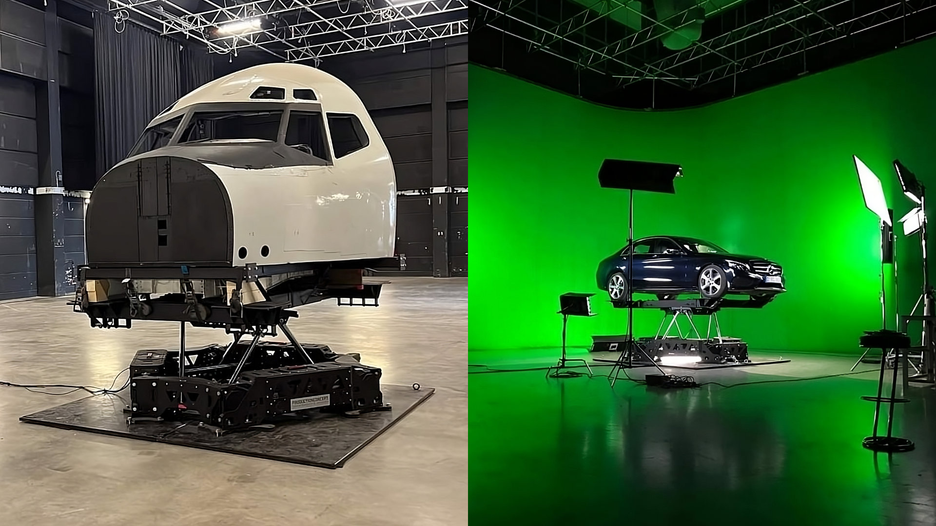 Film production setup with the 2500 kg payload motion platform