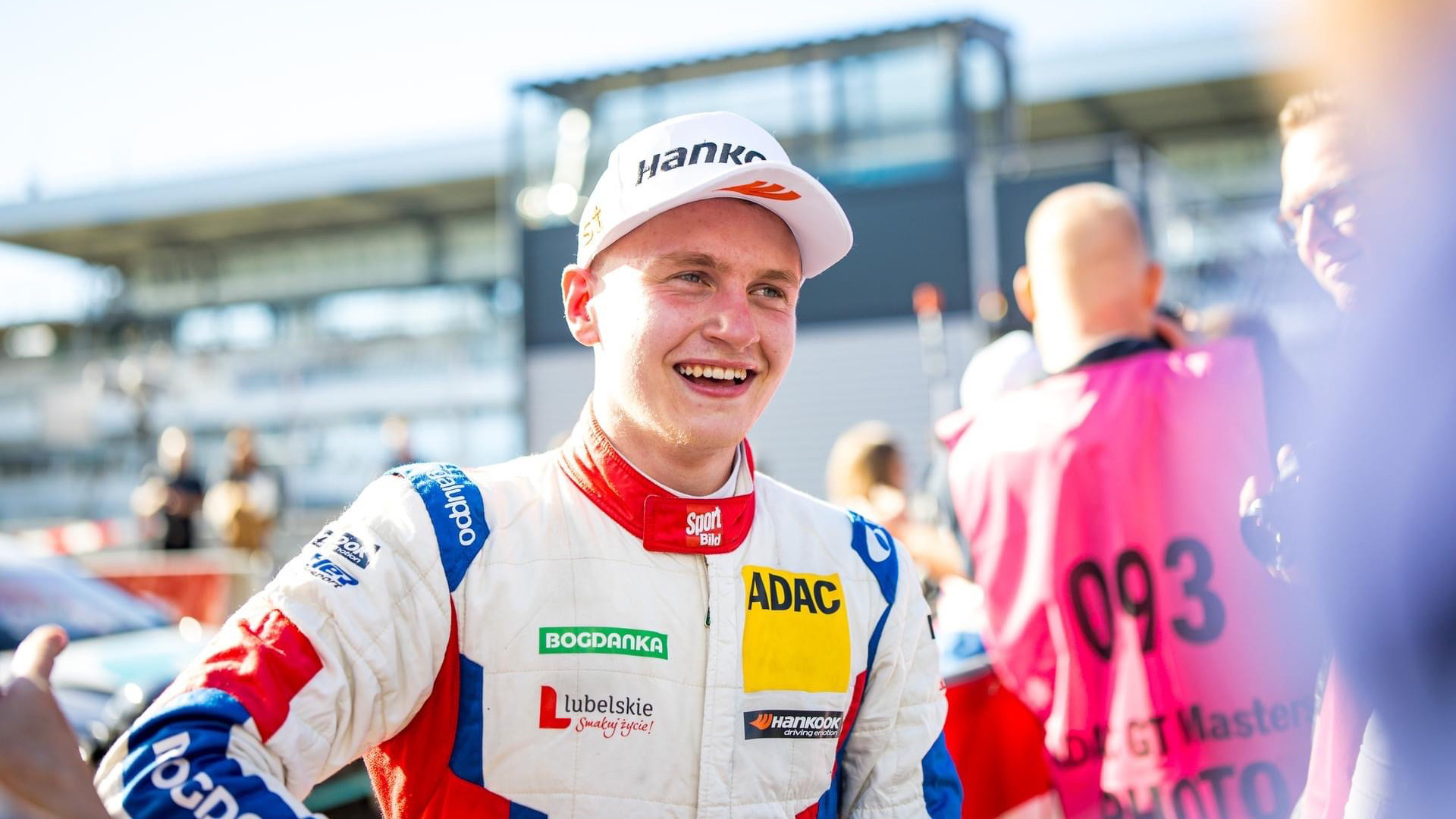Racing driver Szymon Ładniak at the racetrack