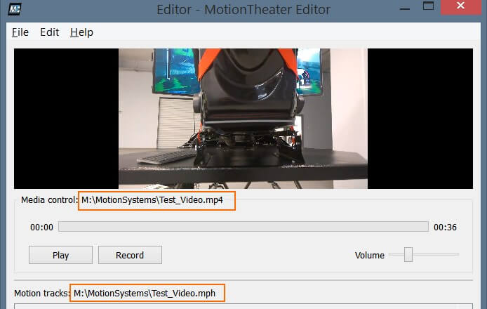 Motion path file stored next to the video file