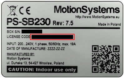 Motion Platform Sticker with License Code